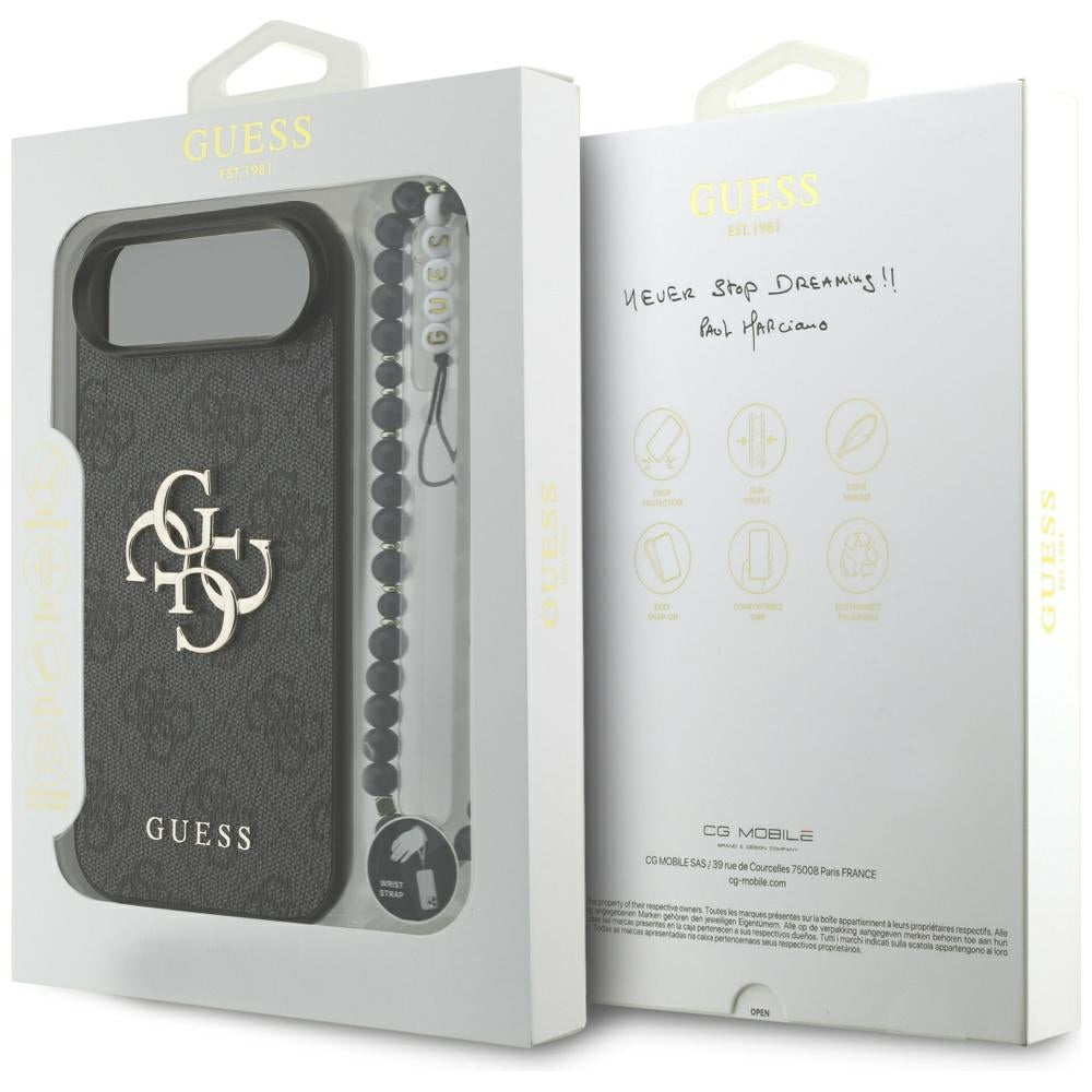 Etui na Apple iPhone 17 Air, Guess, 4G Classic Logo with Strap, Czarne