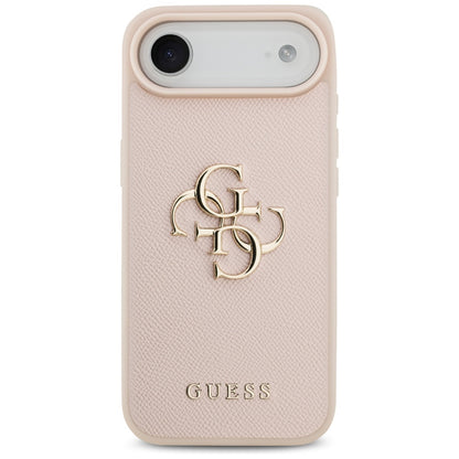 Case for Apple iPhone 17 Air, Guess, 4G Grained Big and Classic Logo, Pink
