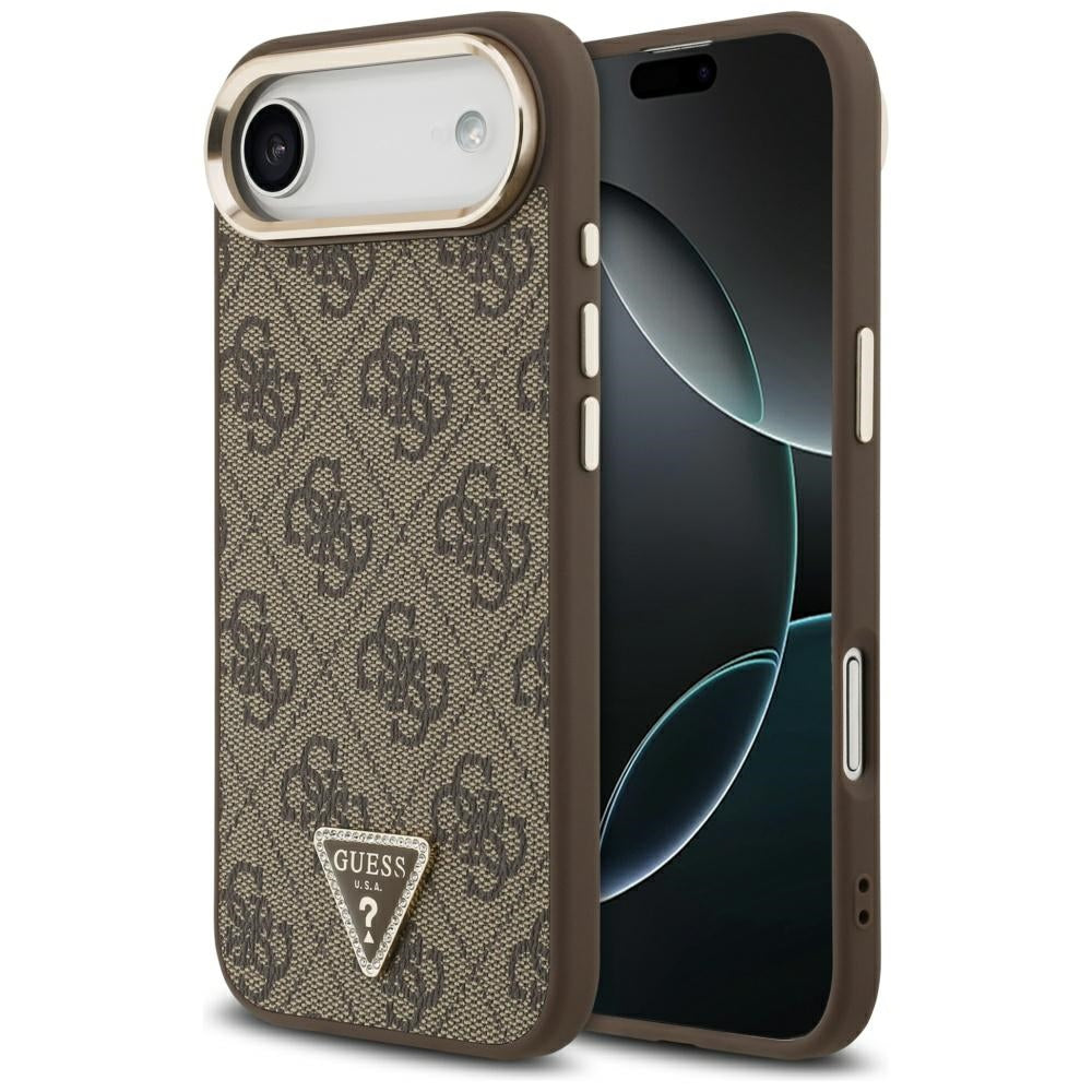 Etui na Apple iPhone 17 Air, Guess, 4G Triangle Logo, Złoty Brąz