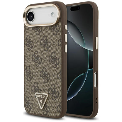 Etui na Apple iPhone 17 Air, Guess, 4G Triangle Logo, Złoty Brąz