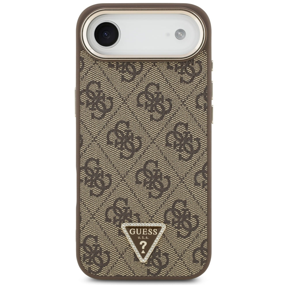 Etui na Apple iPhone 17 Air, Guess, 4G Triangle Logo, Złoty Brąz
