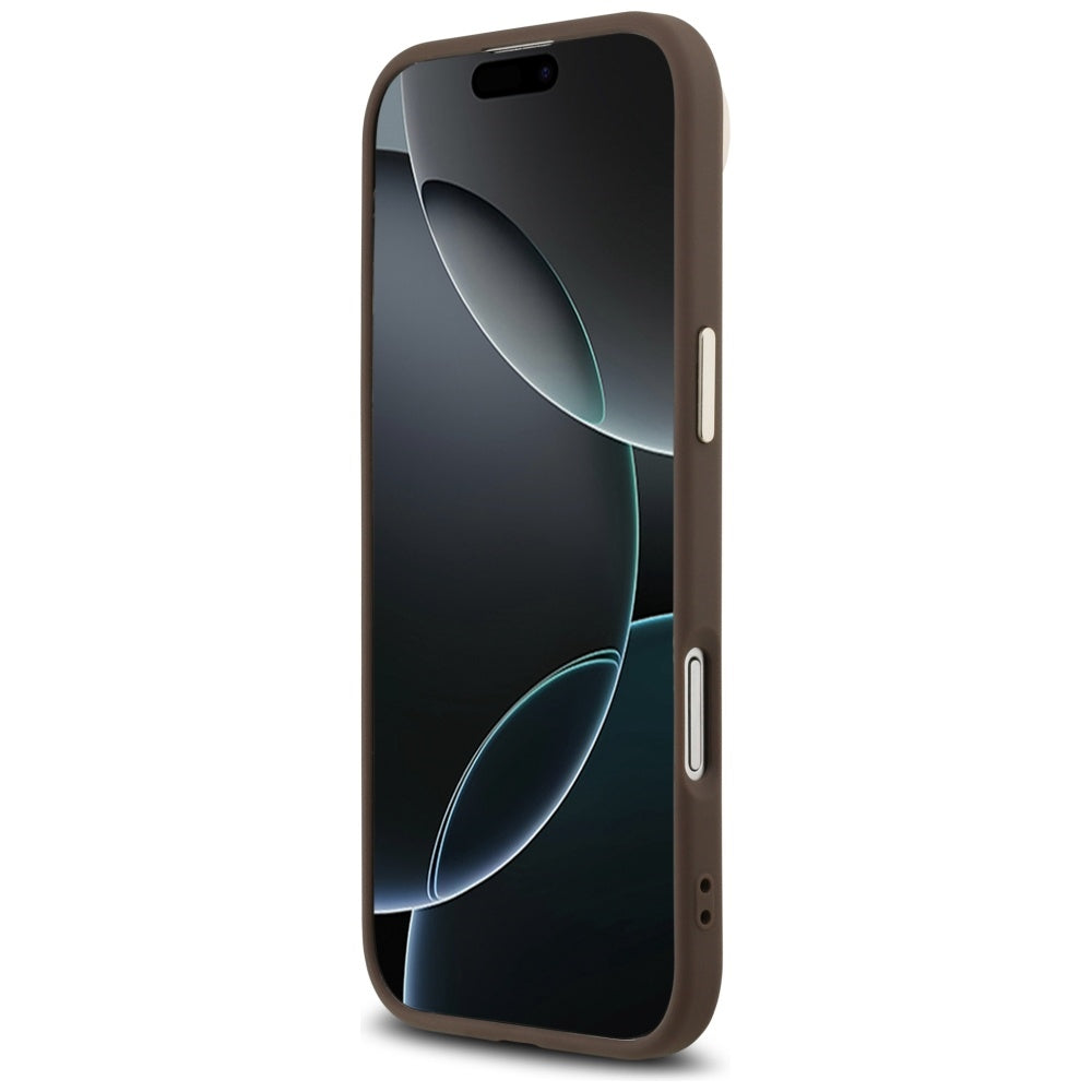 Etui na Apple iPhone 17 Air, Guess, 4G Triangle Logo, Złoty Brąz