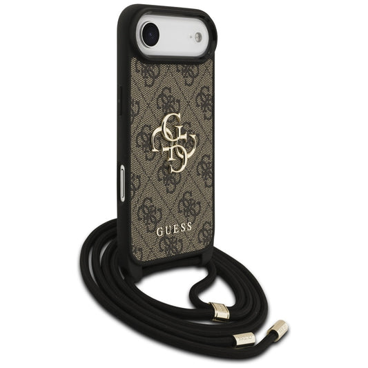 Case for Apple iPhone 17 Air, Guess, Crossbody Cord 4G Big Logo, Brown