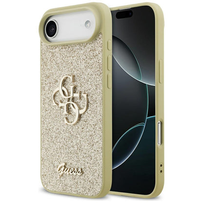 Etui na Apple iPhone 17 Air, Guess, Fixed Glitter Big 4G, Złote