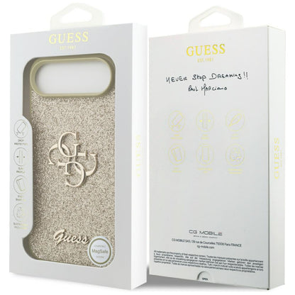 Etui na Apple iPhone 17 Air, Guess, Fixed Glitter Big 4G, Złote