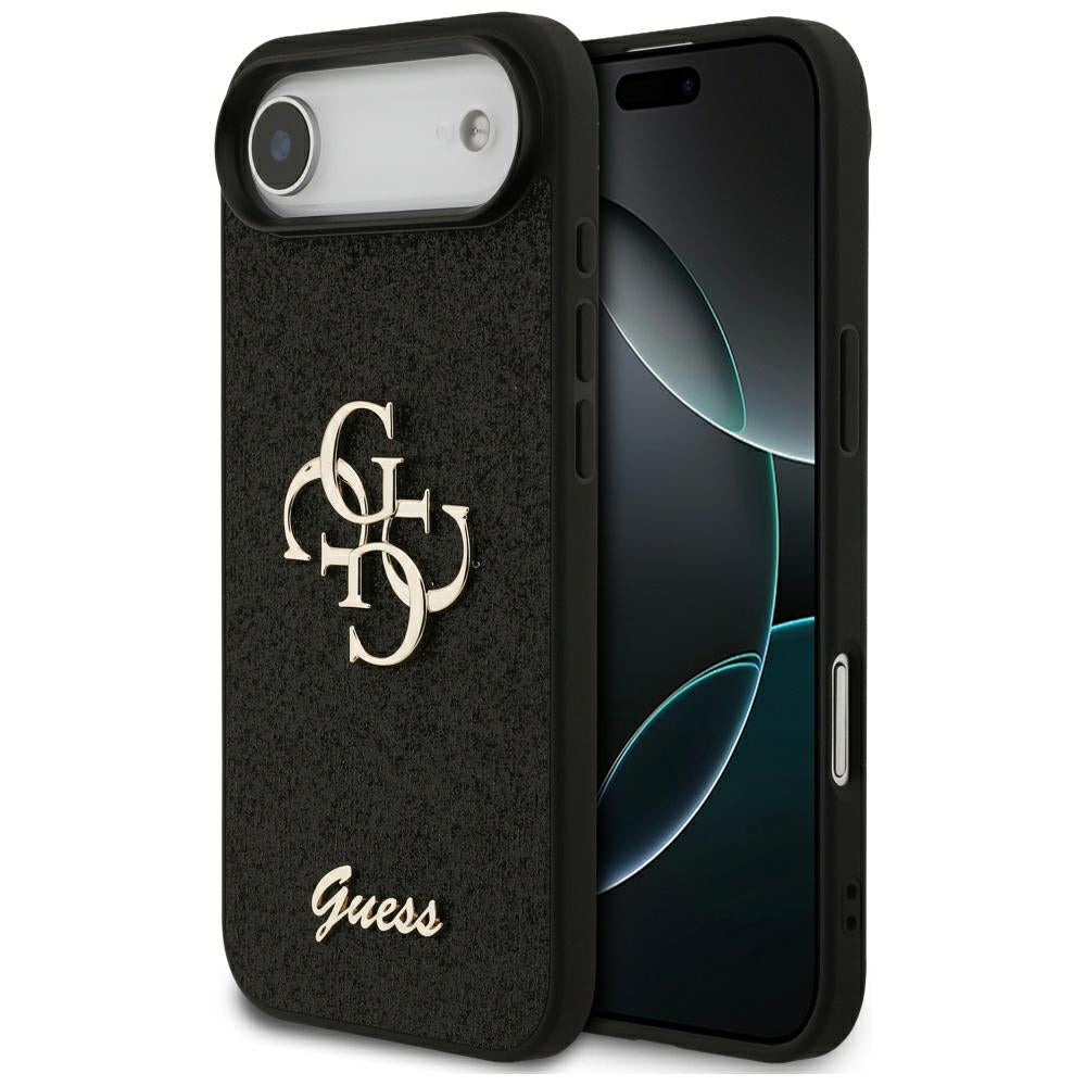 Etui na Apple iPhone 17 Air, Guess, Fixed Glitter Big 4G, Czarne
