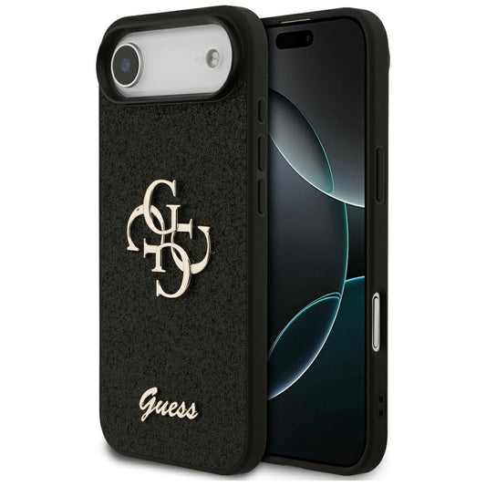 Case for Apple iPhone 17 Air, Guess, Fixed Glitter Big 4G, Black