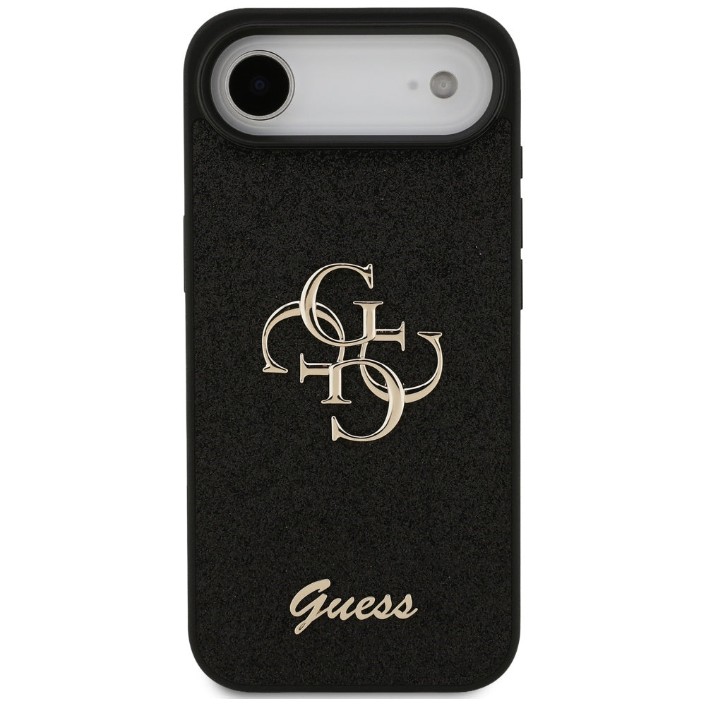 Etui na Apple iPhone 17 Air, Guess, Fixed Glitter Big 4G, Czarne