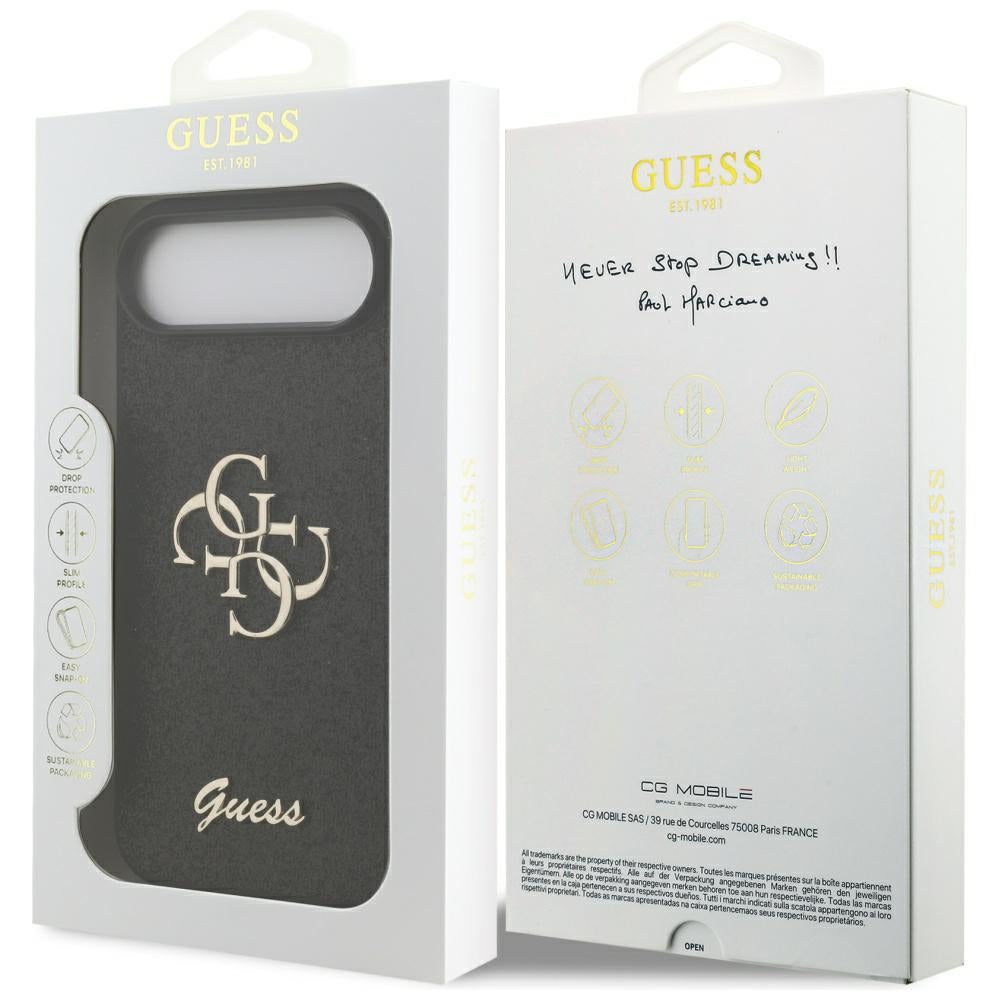 Etui na Apple iPhone 17 Air, Guess, Fixed Glitter Big 4G, Czarne