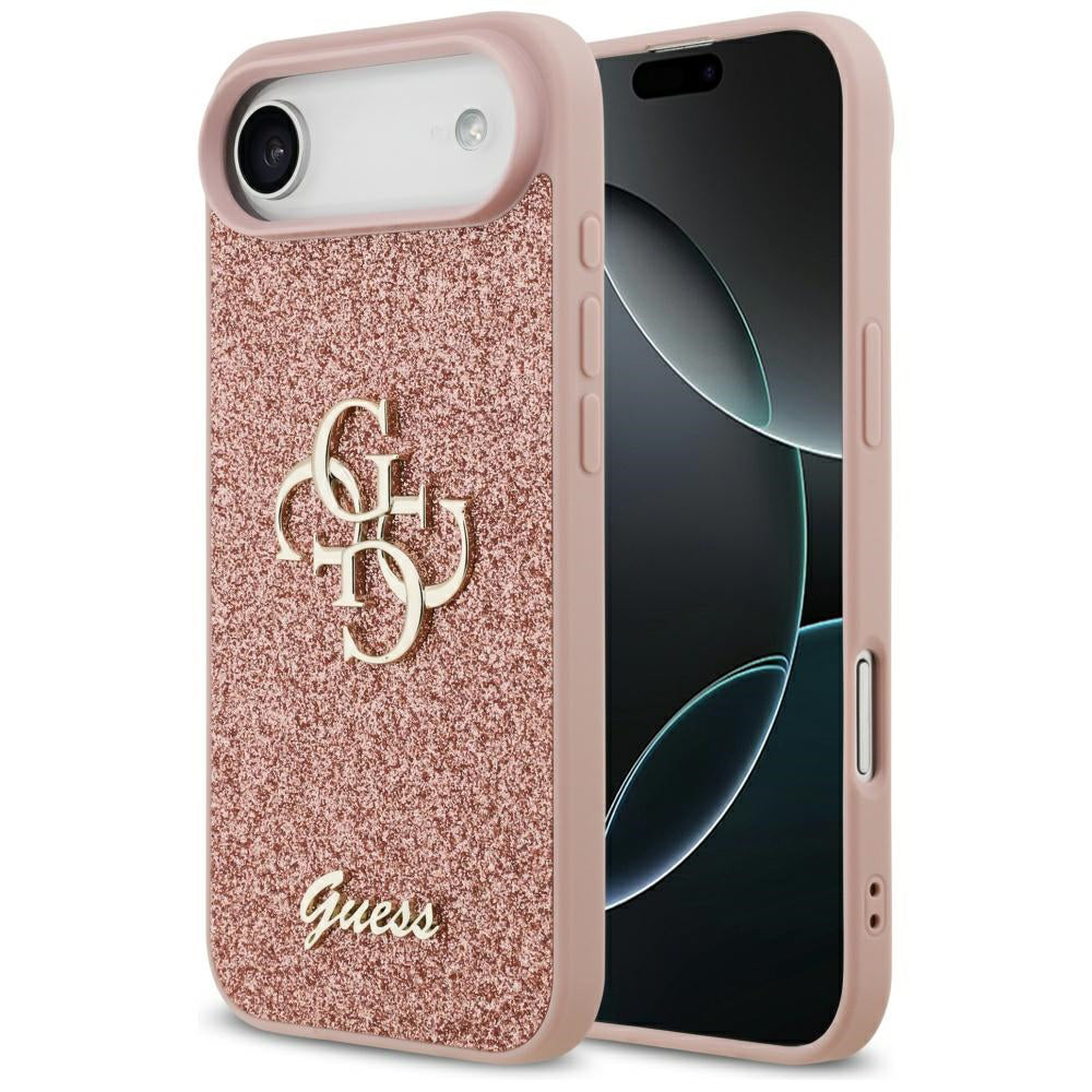 Etui na Apple iPhone 17 Air, Guess, Fixed Glitter Big 4G, Różowy