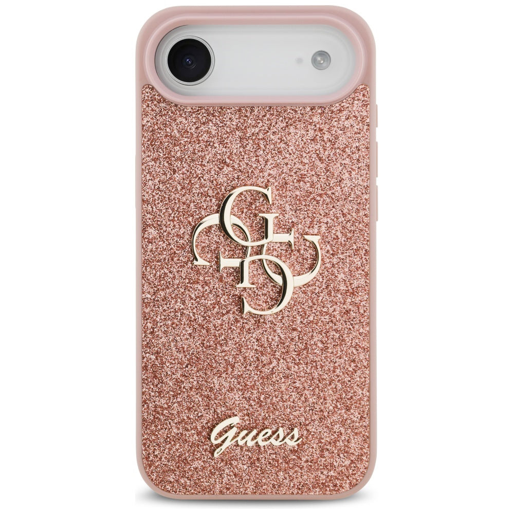 Etui na Apple iPhone 17 Air, Guess, Fixed Glitter Big 4G, Różowy