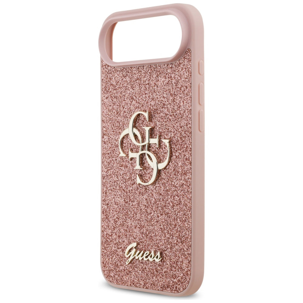 Etui na Apple iPhone 17 Air, Guess, Fixed Glitter Big 4G, Różowy