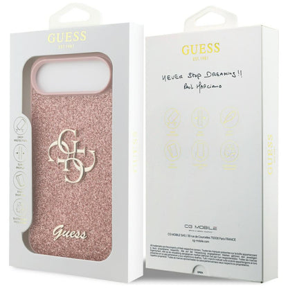 Etui na Apple iPhone 17 Air, Guess, Fixed Glitter Big 4G, Różowy