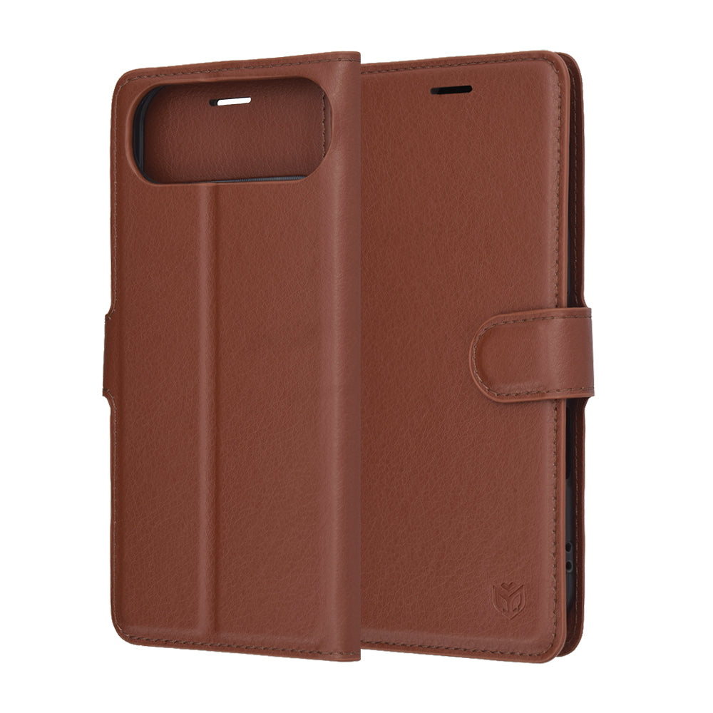 Etui na Apple iPhone 17 Air, Techsuit, Leather Folio, Brązowy