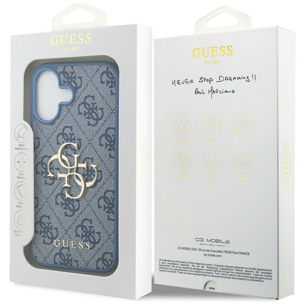 Etui na Apple iPhone 17, Guess, 4G Big Logo, Niebieskie