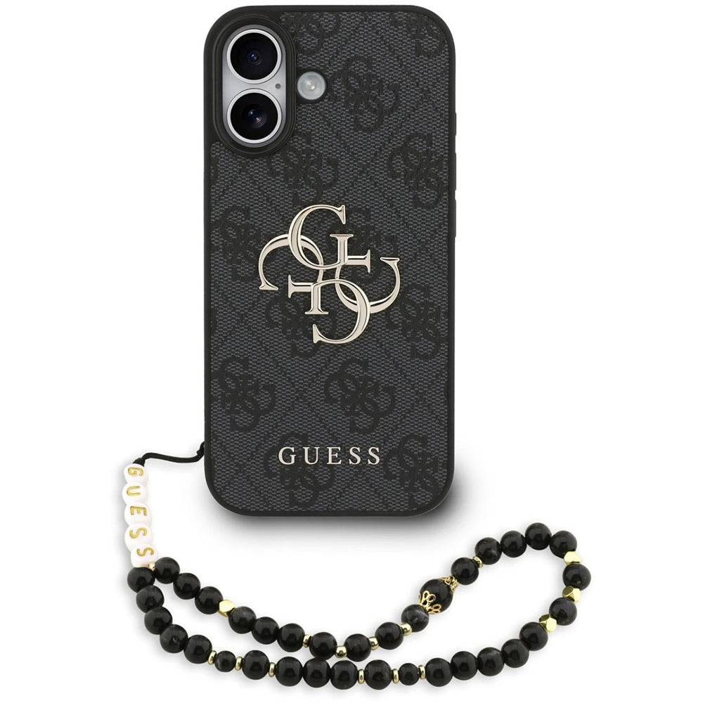 Etui na Apple iPhone 17, Guess, 4G Classic Logo with Strap, Czarne
