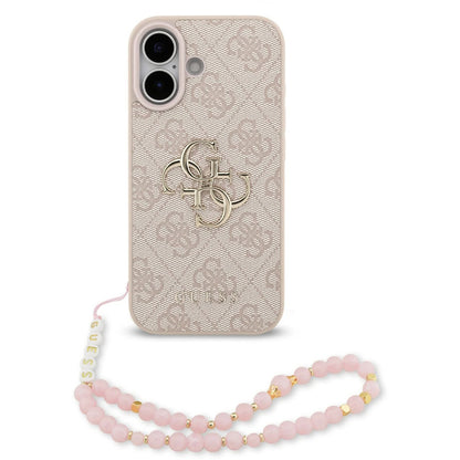 Etui na Apple iPhone 17, Guess, 4G Classic Logo with Strap, Różowy