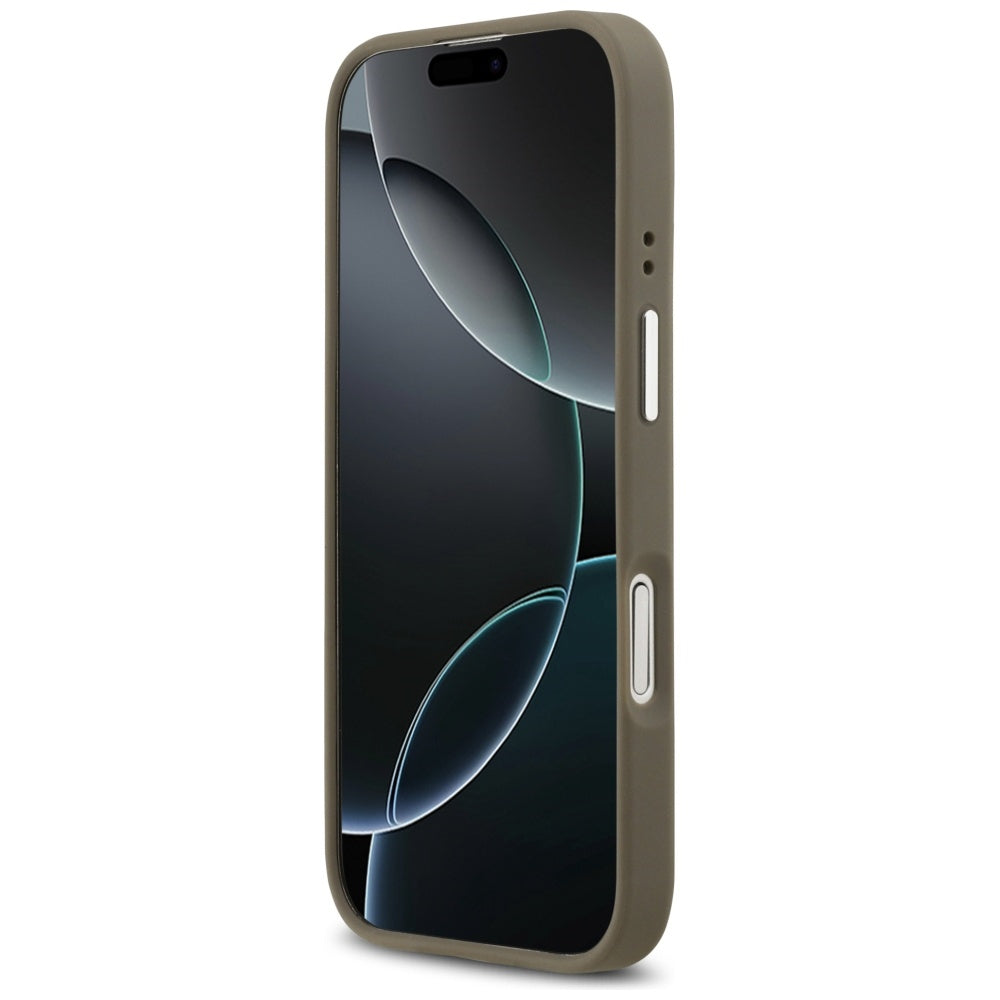 Case for Apple iPhone 17, Guess, 4G Grained Big And Classic Logo, Silver Brown