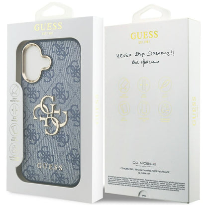 Etui na Apple iPhone 17, Guess, Big 4G Logo Classic, Złoty Niebieski