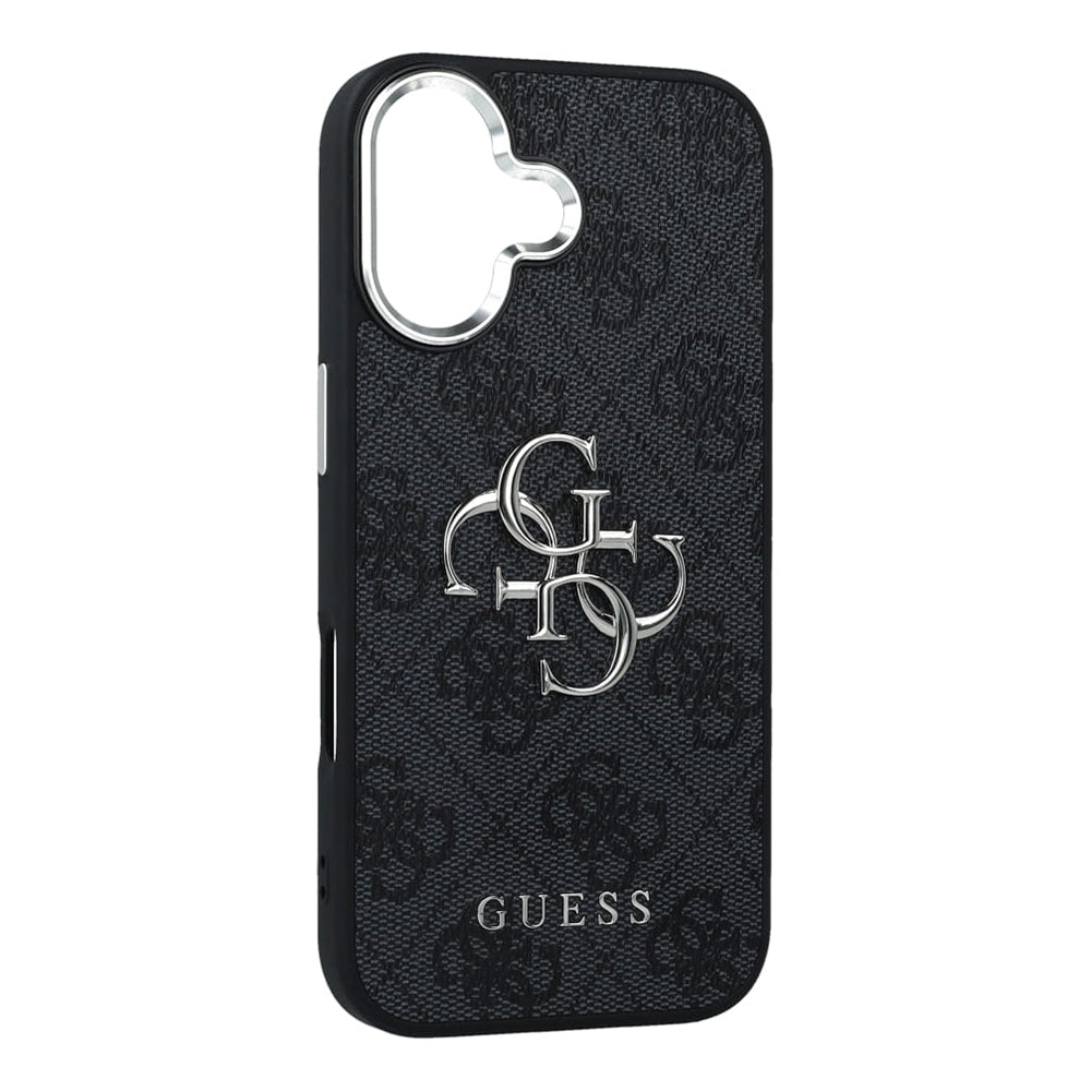Etui na Apple iPhone 17, Guess, Big 4G Logo Classic, Czarne Srebrne
