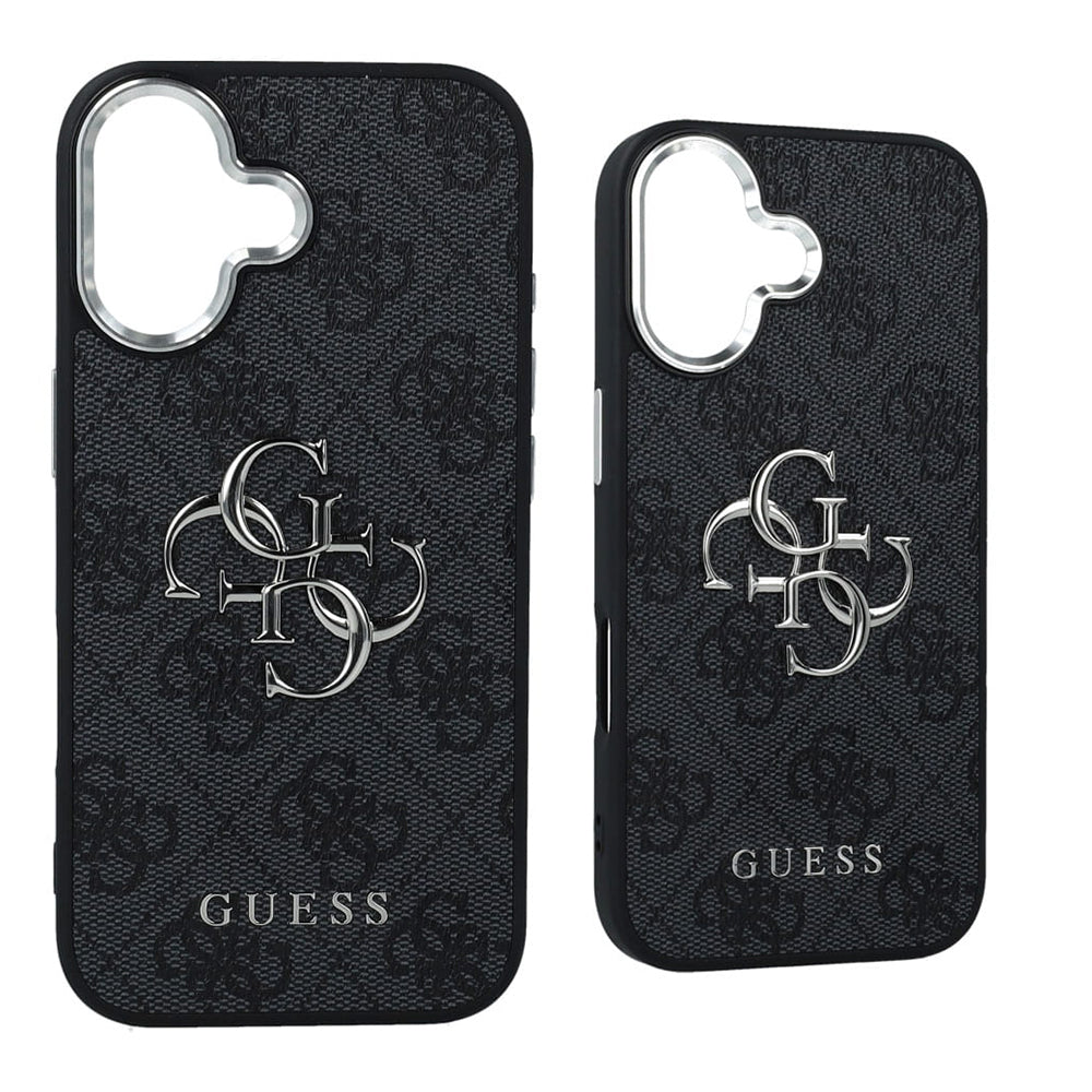Etui na Apple iPhone 17, Guess, Big 4G Logo Classic, Czarne Srebrne
