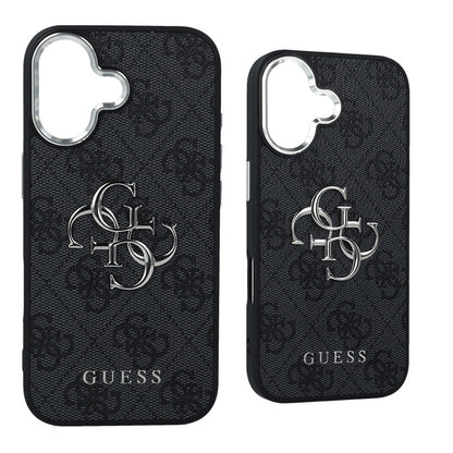 Etui na Apple iPhone 17, Guess, Big 4G Logo Classic, Czarne Srebrne