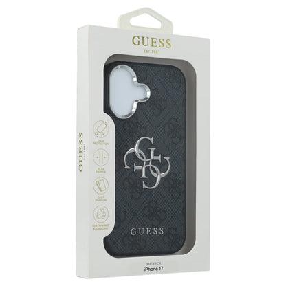 Etui na Apple iPhone 17, Guess, Big 4G Logo Classic, Czarne Srebrne