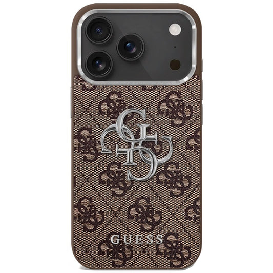 Case for Apple iPhone 17, Guess, Big 4G Logo Classic, Silver Brown