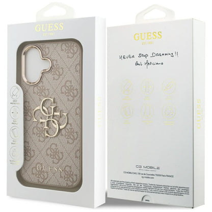 Case for Apple iPhone 17, Guess, Big 4G Logo Classic, Golden Pink