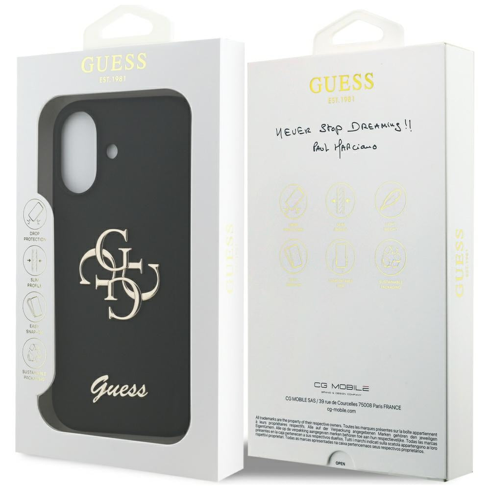 Etui na Apple iPhone 17, Guess, Big 4G Script, Czarne