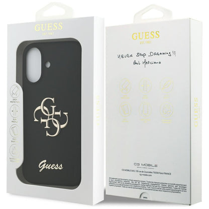 Etui na Apple iPhone 17, Guess, Big 4G Script, Czarne