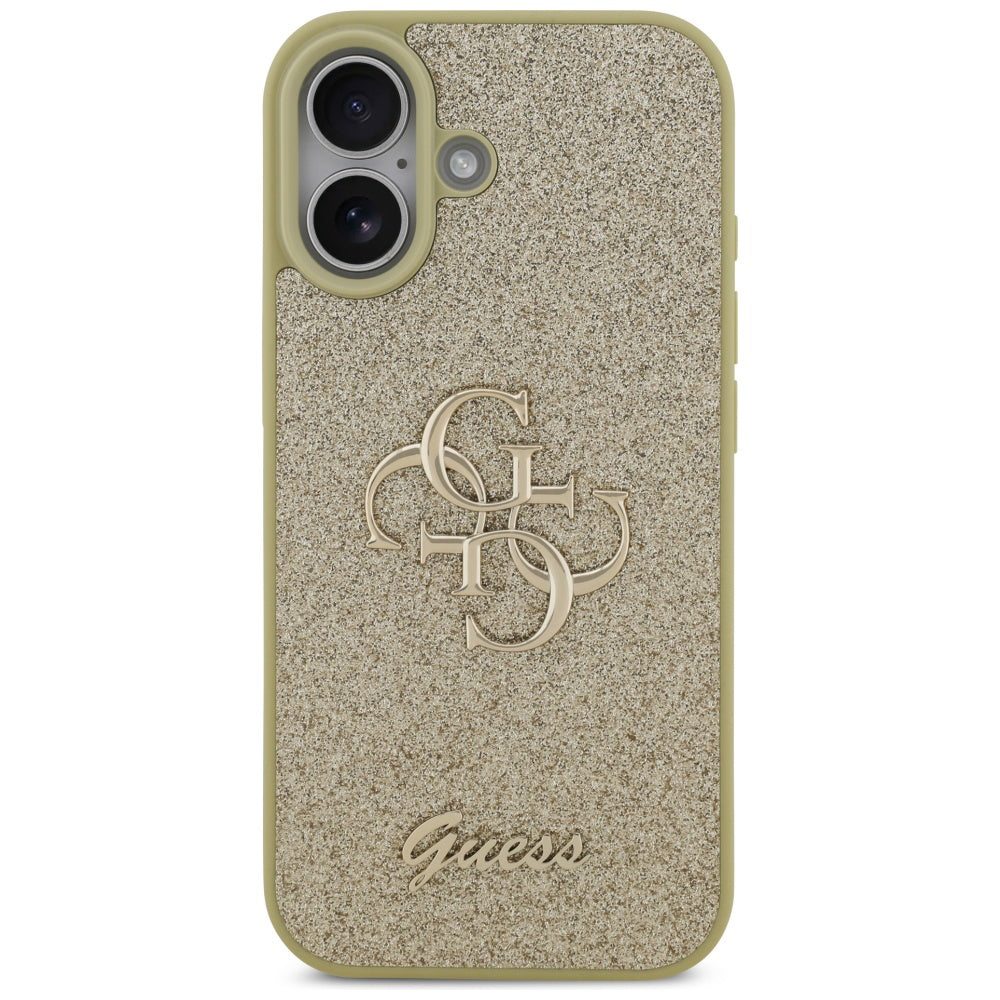 Etui na Apple iPhone 17, Guess, Fixed Glitter Big 4G, Złote