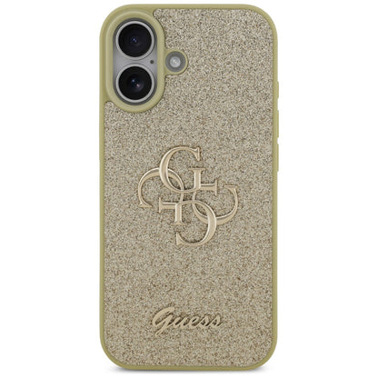 Etui na Apple iPhone 17, Guess, Fixed Glitter Big 4G, Złote