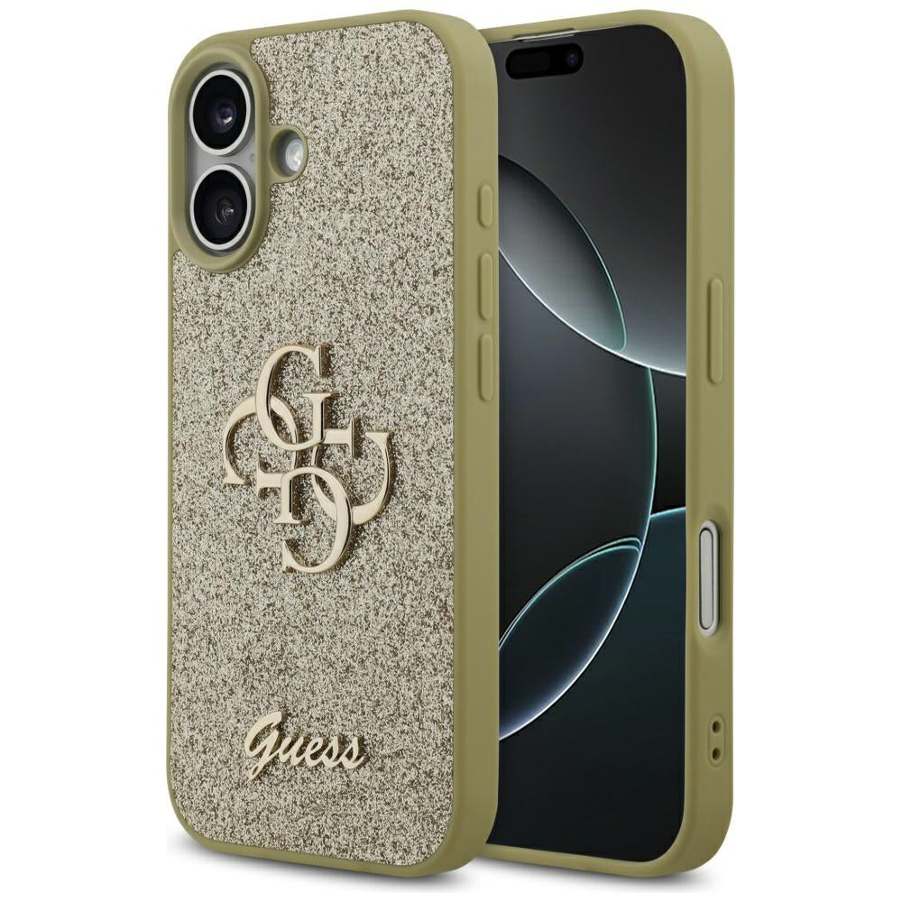 Etui na Apple iPhone 17, Guess, Fixed Glitter Big 4G, Złote