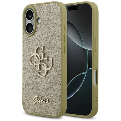 Etui na Apple iPhone 17, Guess, Fixed Glitter Big 4G, Złote