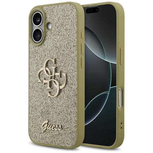 Case for Apple iPhone 17, Guess, Fixed Glitter Big 4G, Gold
