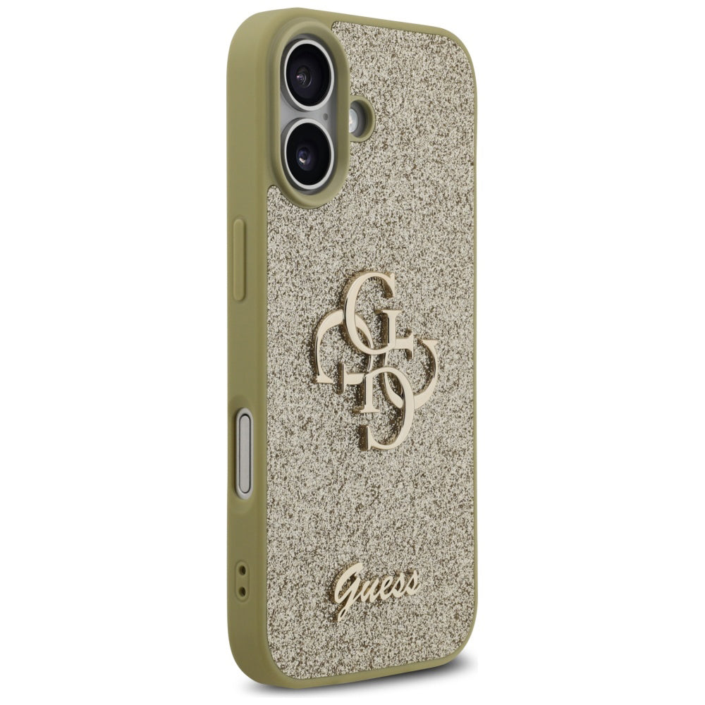 Etui na Apple iPhone 17, Guess, Fixed Glitter Big 4G, Złote