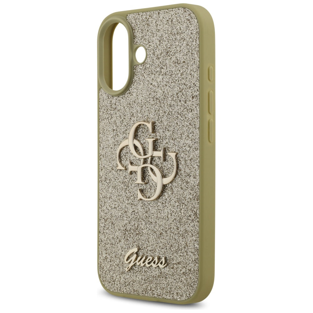 Etui na Apple iPhone 17, Guess, Fixed Glitter Big 4G, Złote