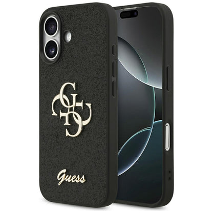 Etui na Apple iPhone 17, Guess, Fixed Glitter Big 4G, Czarne