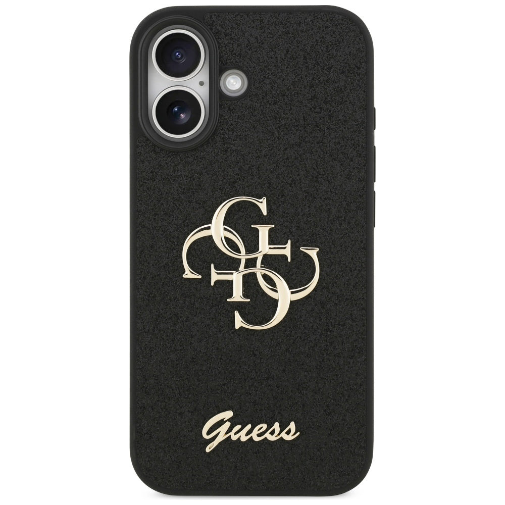 Etui na Apple iPhone 17, Guess, Fixed Glitter Big 4G, Czarne