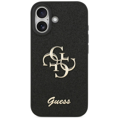 Etui na Apple iPhone 17, Guess, Fixed Glitter Big 4G, Czarne