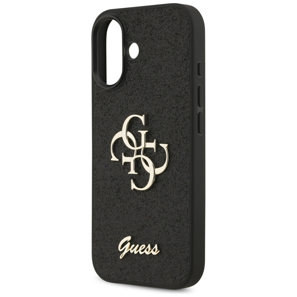Etui na Apple iPhone 17, Guess, Fixed Glitter Big 4G, Czarne