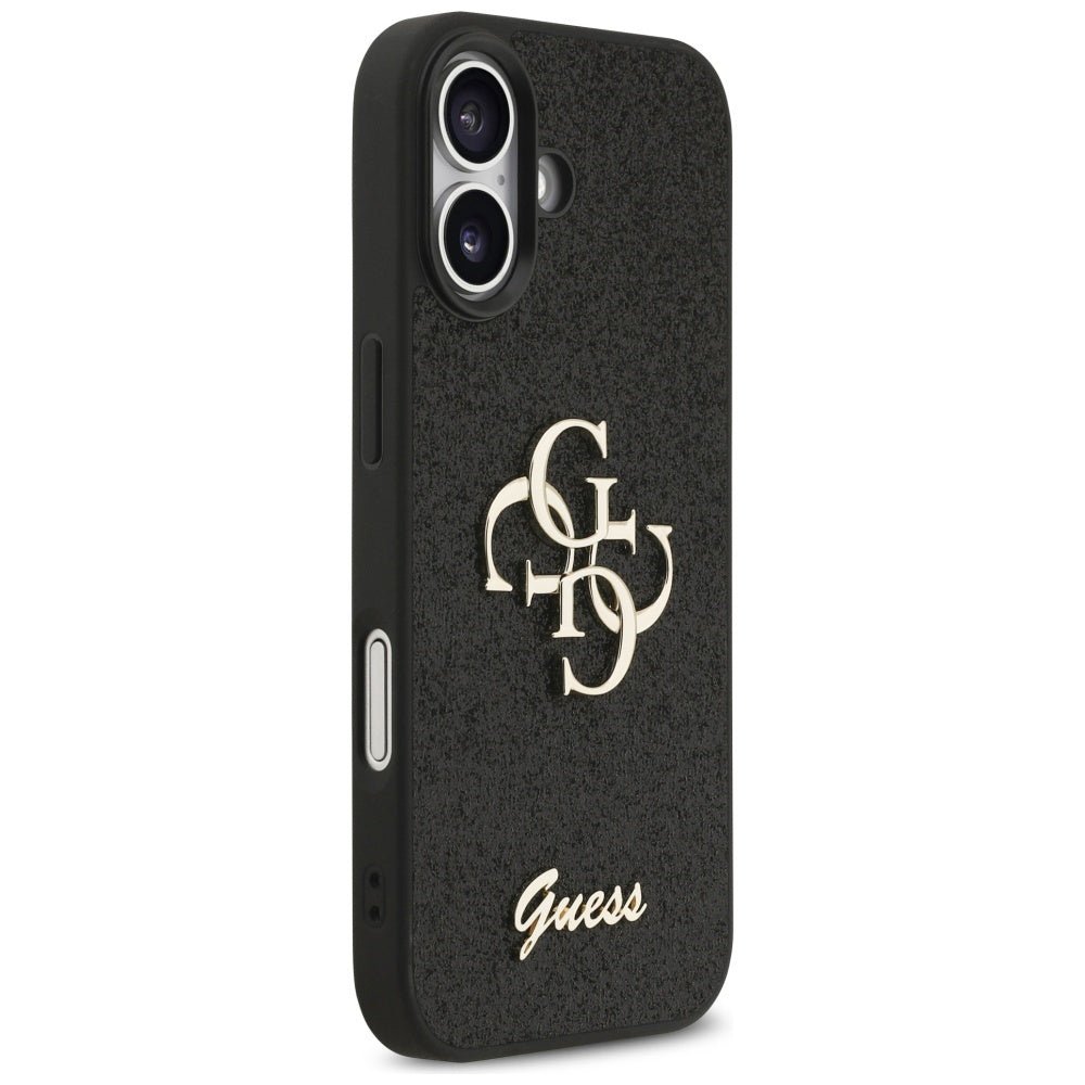 Etui na Apple iPhone 17, Guess, Fixed Glitter Big 4G, Czarne