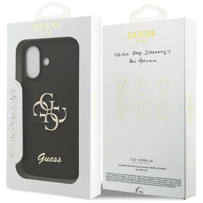 Etui na Apple iPhone 17, Guess, Fixed Glitter Big 4G, Czarne