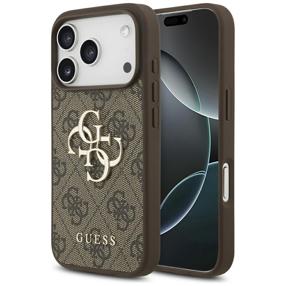 Etui na Apple iPhone 17 Pro, Guess, 4G Big Logo, Brązowy