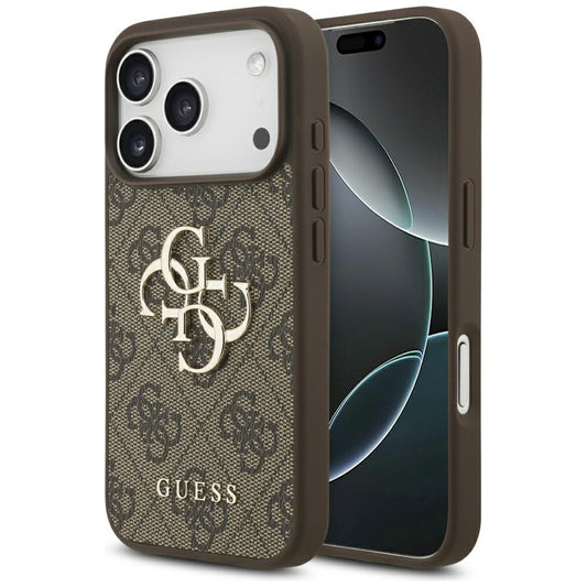 Etui na Apple iPhone 17 Pro, Guess, 4G Big Logo, Brązowy