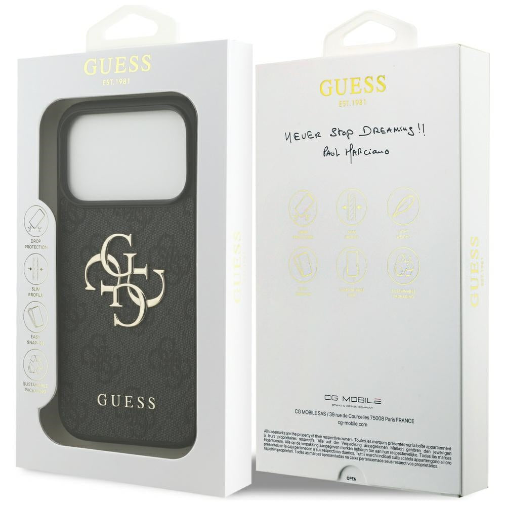 Etui na Apple iPhone 17 Pro, Guess, 4G Big Logo, Czarne
