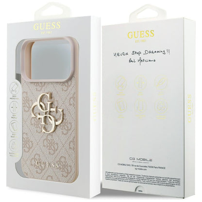 Etui na Apple iPhone 17 Pro, Guess, 4G Big Logo, Różowy