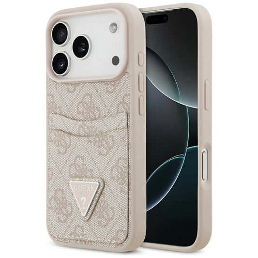Case for Apple iPhone 17 Pro, Guess, 4G Double Card Triangle, Pink