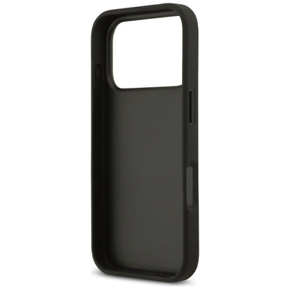 Case for Apple iPhone 17 Pro, Guess, 4G Grained Roses Big Logo, Black